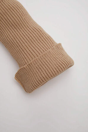 DeFacto Kız Bebek İspanyol Paça Fitilli Bej Triko Tayt C8442A524WNBG287