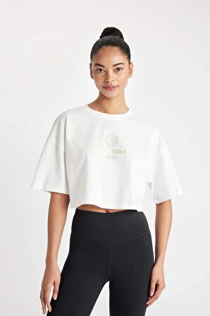 DeFactoFit NBA New York Knicks Bisiklet Yaka Kısa Kollu Tişört C0008AX24SMER105