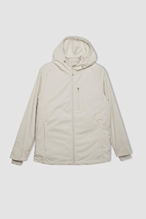 DeFactoFit Su İtici Softshell Mont Kapüşonlu Cepli Fermuarlı