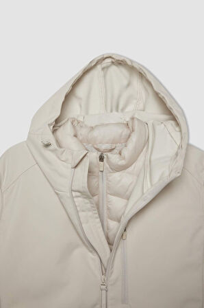 DeFactoFit Su İtici Softshell Mont Kapüşonlu Cepli Fermuarlı