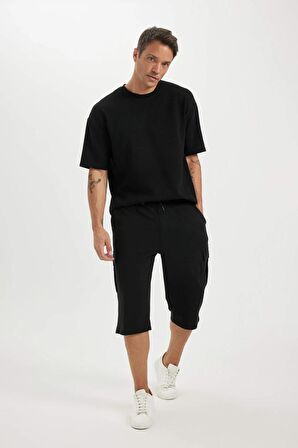 DeFacto Slim Fit Cepli Kapri Basic Şort T4693AZ24SMBK81