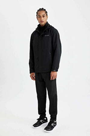 C6047 DefactoFit Su İtici Normal Kesim Kapüşonlu Fermuarlı Cepli Mont