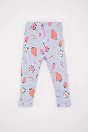 DeFacto Kız Bebek Desenli Kısa Kollu Fitilli Kaşkorse Pijama Takımı C3477A524SMBE216