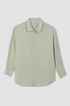 DeFacto Relax Fit Uzun Kollu Gömlek Tunik C8855AX24SMGN1156