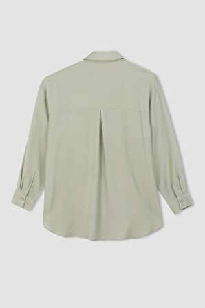 DeFacto Relax Fit Uzun Kollu Gömlek Tunik C8855AX24SMGN1156