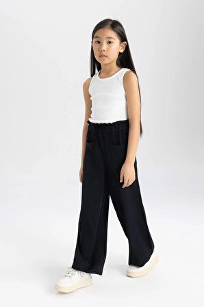 DeFacto Kız Çocuk Wide Leg Geniş Paça Viskon Pantolon W6740A624SMBK27