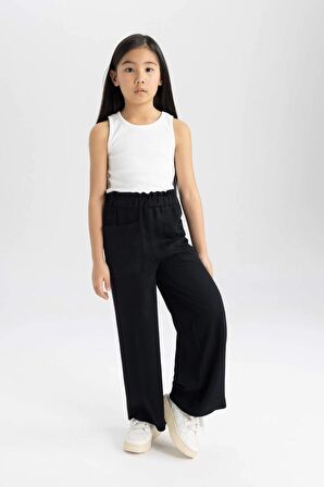 DeFacto Kız Çocuk Wide Leg Geniş Paça Viskon Pantolon W6740A624SMBK27