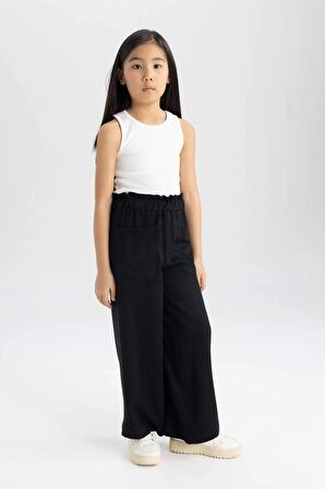 DeFacto Kız Çocuk Wide Leg Geniş Paça Viskon Pantolon W6740A624SMBK27