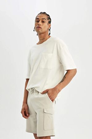 DeFacto Regular Fit Basic Düz Cepli Bermuda Şort D0475AX24SMGR437