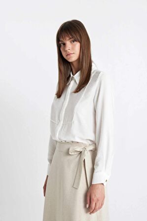 DeFacto Regular Fit Uzun Kollu Gömlek Tunik D1345AX24HSER105