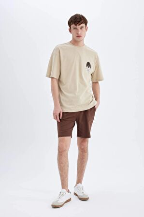 DeFacto Comfort Regular Fit Rahat Kalıp Bisiklet Yaka Sırt Baskılı Kısa Kollu Tişört C5754AX24HSBG732