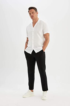 DeFacto Modern Fit Yazlık Polo Yaka Aerobin Kısa Kollu Gömlek V8406AZ24SMWT79