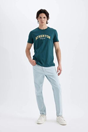 DeFacto Slim Fit Bisiklet Yaka Baskılı Kısa Kollu Tişört C5674AX24HSGN146