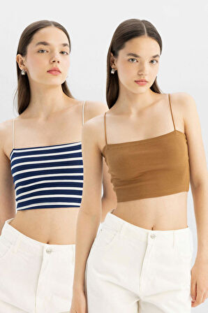 Coool Crop Top Ribana 2'li Basic Atlet