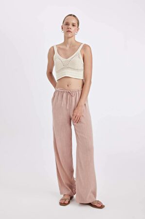DeFacto Pantolon Wide Leg Çift Cepli Normal Bel Standart Boy D1009AX24HSBR479