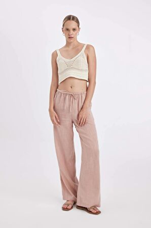DeFacto Pantolon Wide Leg Çift Cepli Normal Bel Standart Boy D1009AX24HSBR479