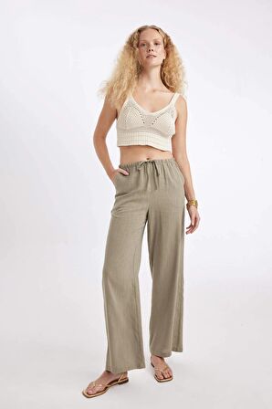 DeFacto Wide Leg Çift Cepli Normal Bel Standart Boy Pantolon D1009AX24HSKH459