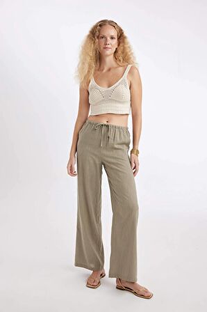 DeFacto Wide Leg Çift Cepli Normal Bel Standart Boy Pantolon D1009AX24HSKH459