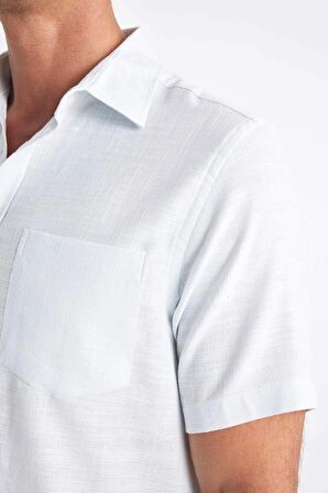 DeFacto Regular Fit Yazlık Dokulu Kısa Kollu Gömlek C9435AX24SMBE723