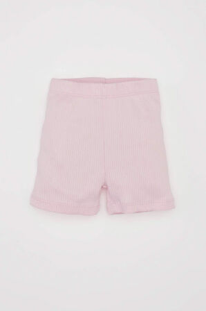 DeFacto Kız Bebek 2'li Takım Disney Prenses Penye Bisiklet Yaka Kısa Kollu Tişört Şort C8641A524SMPN614