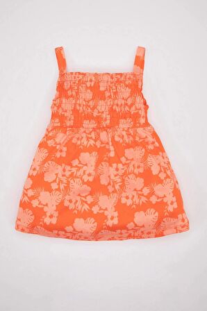 DeFacto Kız Bebek Çiçekli Askılı Yazlık Elbise D0912A524SMOG77