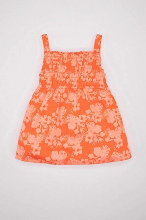 DeFacto Kız Bebek Çiçekli Askılı Yazlık Elbise D0912A524SMOG77