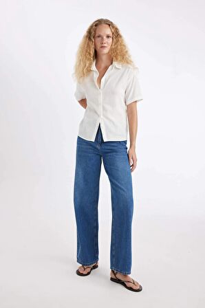 DeFacto Wide Leg Fit Geniş Kalıp Normal Bel Geniş Paça Jean Pantolon D2581AX24HSNM28