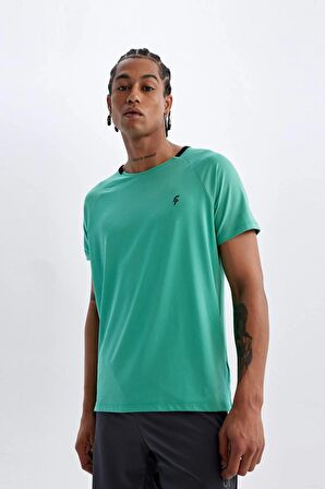 DeFactoFit Standart Fit Bisiklet Yaka Sporcu Ağır Kumaş Kısa Kollu Tişört C1488AX24SMGN1225