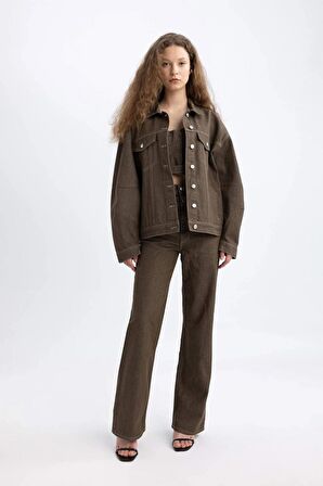 DeFacto Afra x DeFacto Oversize Fit Jean Ceket C4752AX24SPKH366