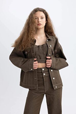 DeFacto Afra x DeFacto Oversize Fit Jean Ceket C4752AX24SPKH366