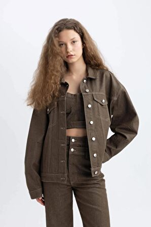 DeFacto Afra x DeFacto Oversize Fit Jean Ceket C4752AX24SPKH366