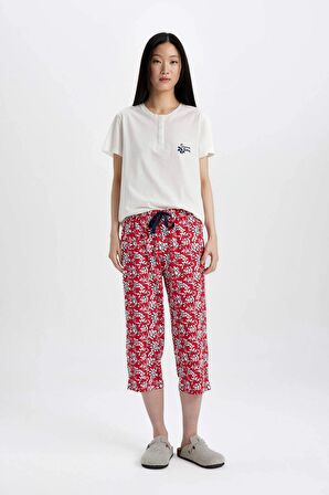 Fall in Love Baskılı Kısa Kollu Pijama Takımı
