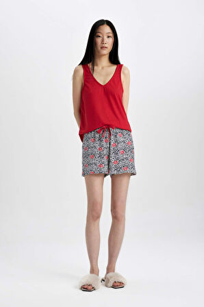 DeFacto Fall in Love Pijama Takımı Kolsuz Üst Şort B8682AX24SMWT46