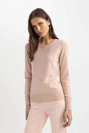 DeFacto Regular Fit Yumuşak Dokulu Bisiklet Yaka Basic Düz Triko Kazak F7091AZ24WNBR476