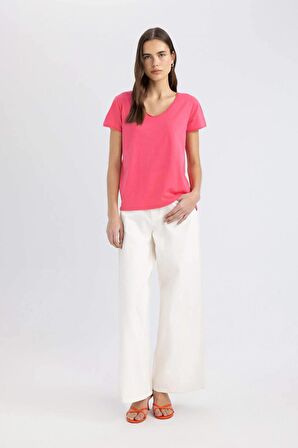 DeFacto Regular Fit V Yaka Basic Kısa Kollu Tişört K1507AZ24SMPN239