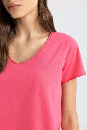 DeFacto Regular Fit V Yaka Basic Kısa Kollu Tişört K1507AZ24SMPN239