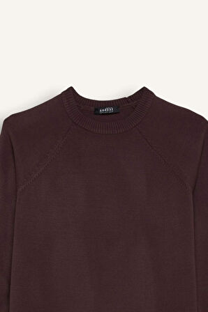 Regular Fit Bisiklet Yaka Basic Düz Triko Kazak Tunik