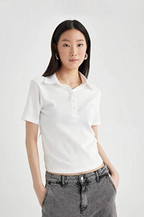 DeFacto Slim Fit Dar Kesim Kısa Kollu Polo Tişört C6249AX24SPWT32