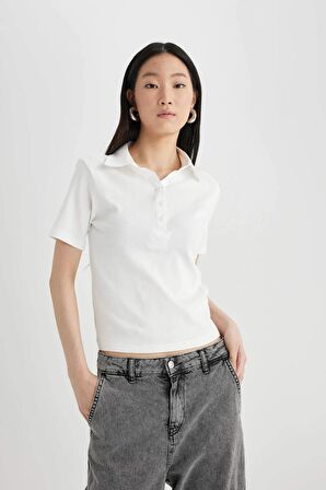 DeFacto Slim Fit Dar Kesim Kısa Kollu Polo Tişört C6249AX24SPWT32