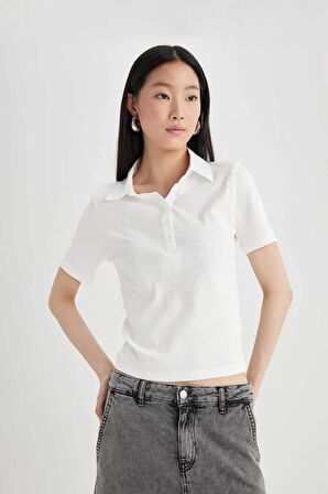 DeFacto Slim Fit Dar Kesim Kısa Kollu Polo Tişört C6249AX24SPWT32