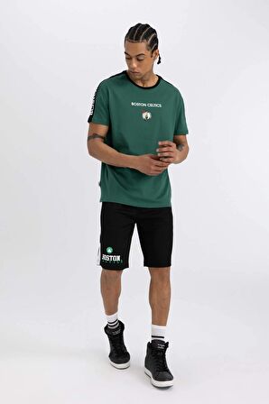 DeFactoFit NBA Boston Celtics Standart Fit Bisiklet Yaka Kısa Kollu Tişört