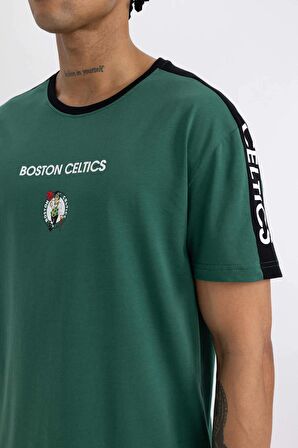 DeFactoFit NBA Boston Celtics Standart Fit Bisiklet Yaka Kısa Kollu Tişört