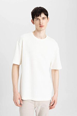 DeFacto Relax Fit Bisiklet Yaka Kısa Kollu Tişört C3701AX24SPER136