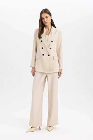 DeFacto Oversize Geniş Kalıp Düğmeli Basic Düz Blazer Ceket C6195AX24SMBG722