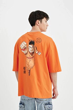 Dragon Ball Loose Fit Bisiklet Yaka Baskılı Tişört