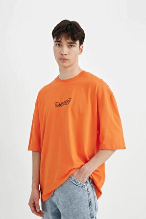 Dragon Ball Loose Fit Bisiklet Yaka Baskılı Tişört