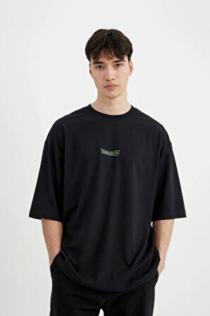 DeFacto Dragon Ball Loose Fit Bisiklet Yaka Sırt Baskılı Kısa Kollu Tişört B8109AX24SMBK81
