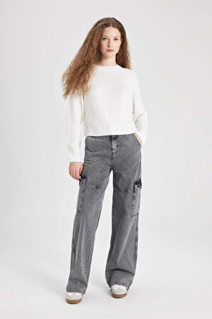 DeFacto Coool Regular Fit Bisiklet Yaka Triko Basic Kazak L2567AZ24WNER105