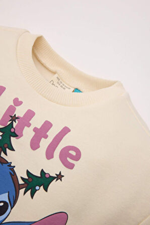 DeFacto Kız Bebek Disney Lilo & Stitch Bisiklet Yaka İçi Yumuşak Tüylü Sweatshirt D6677A524WNER99