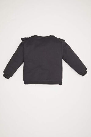 DeFacto Kız Bebek Bisiklet Yaka İçi Yumuşak Tüylü Sweatshirt D6678A524WNAR1